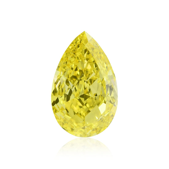 ألماسة كمثرى صفراء فاخرة زاهية جدًا بوزن 0.50 قيراط VS2 GIA