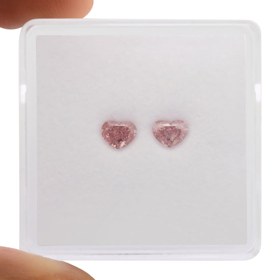 0.51 Carat Fancy Pink Heart Diamonds VS2 GIA