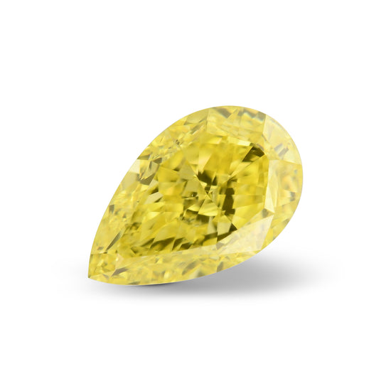 0.51 Carat Fancy Vivid Yellow Pear Diamond VS2 GIA