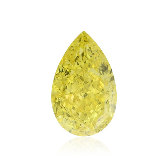 0.51 Carat Fancy Vivid Yellow Pear Diamond VS2 GIA
