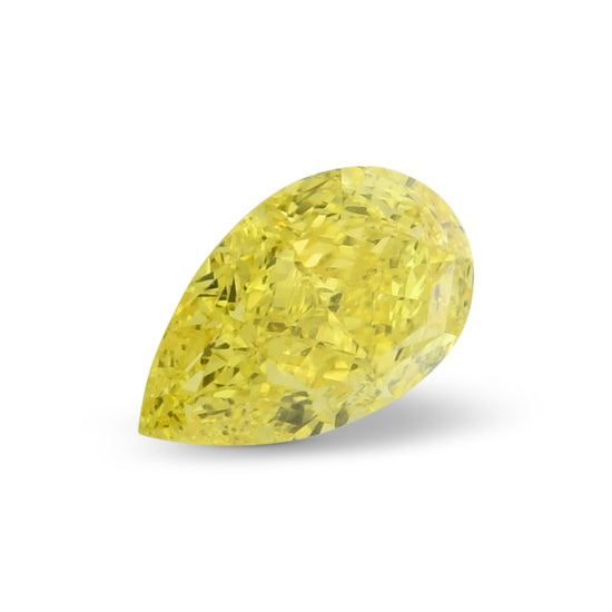 0.51 Carat Fancy Vivid Yellow Pear Diamond VS2 GIA