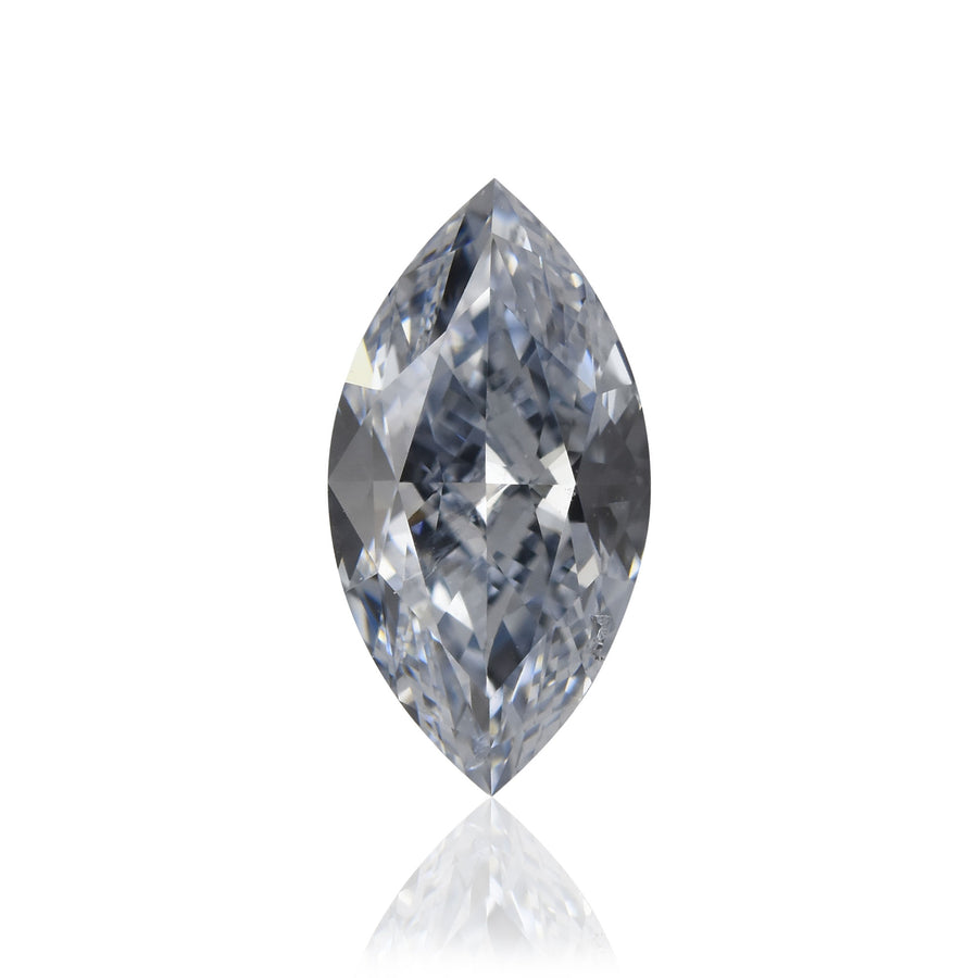 0.52 Carat Fancy Intense Blue Marquise Diamond I1 GIA