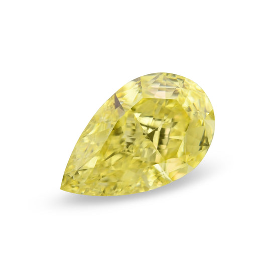 0.52 Carat Fancy Intense Yellow Pear Diamond VS2 GIA