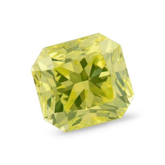 ألماسة Radiant بوزن 0.52 قيراط، لون Fancy Intense Green Yellow، درجة نقاء SI2، GIA