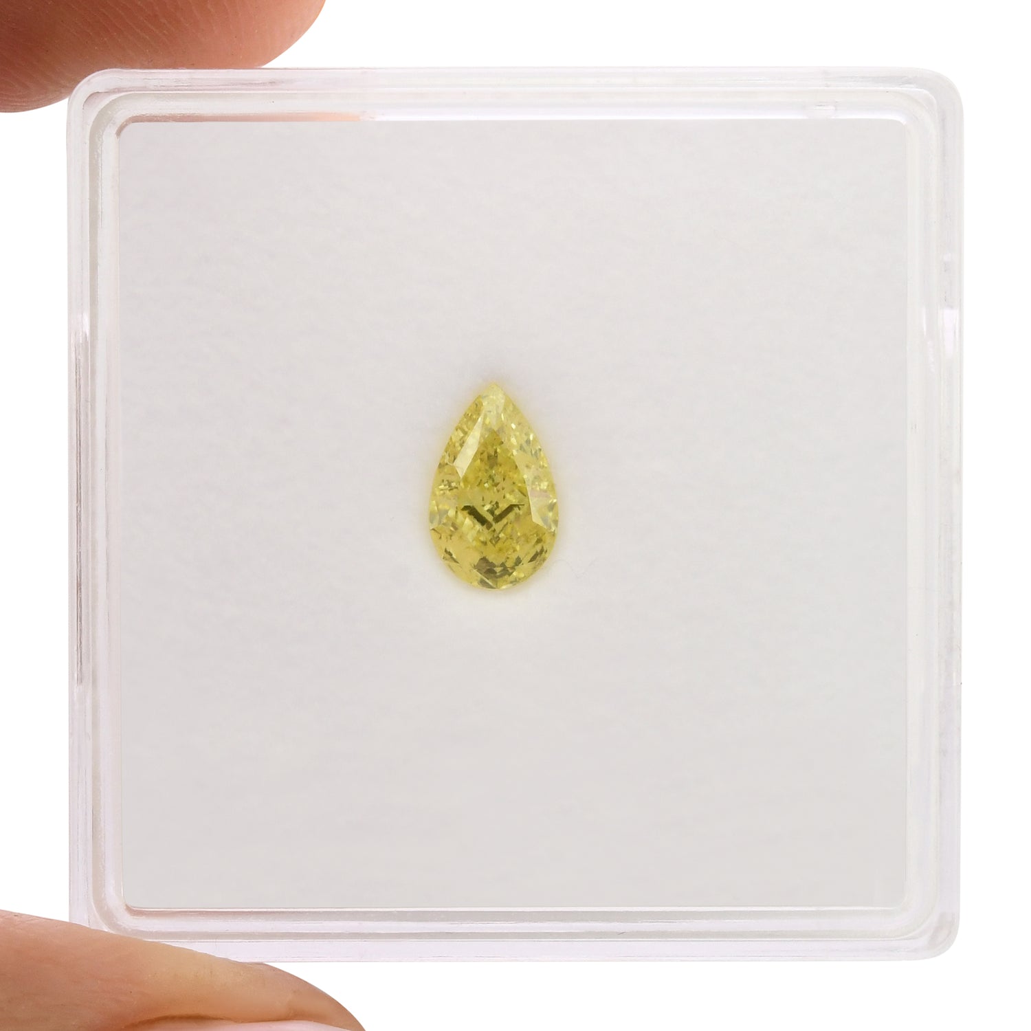 0.52 Carat Fancy Intense Yellow Pear Diamond VS2 GIA
