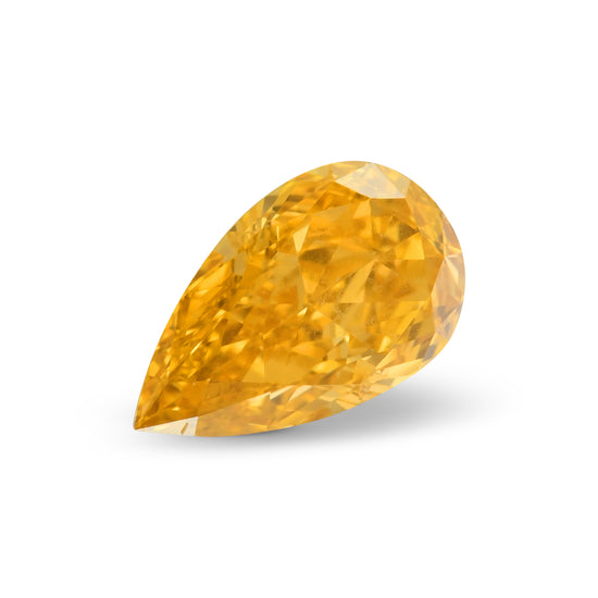 0.52 Carat Fancy Vivid Yellow Orange Pear Diamond VVS1 GIA