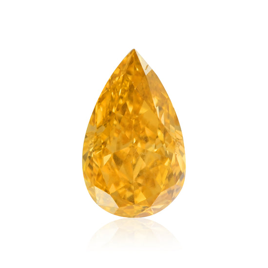 0.52 Carat Fancy Vivid Yellow Orange Pear Diamond VVS1 GIA