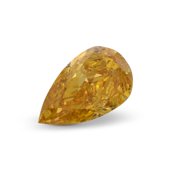 0.52 Carat Fancy Vivid Yellow Orange Pear Diamond VVS1 GIA