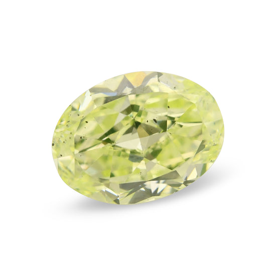 0.52 Carat Fancy Yellow Green Oval Diamond SI1 GIA
