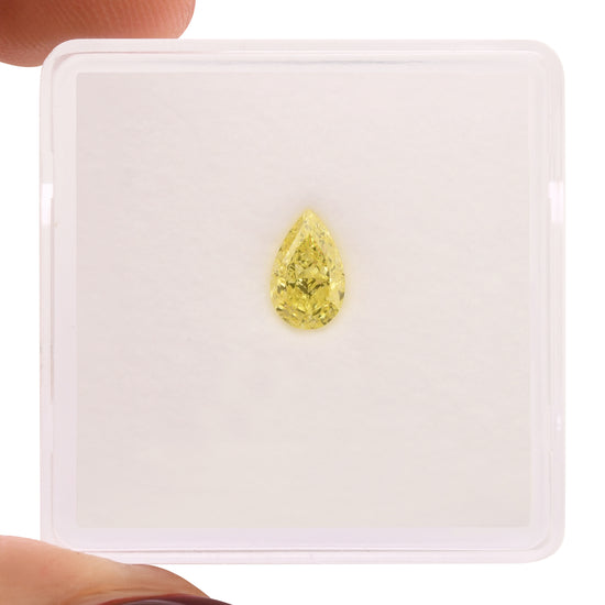 0.52 Carat Fancy Yellow Pear Diamond VS1 GIA