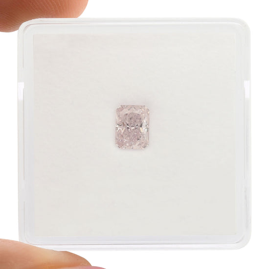 0.53 Carat Fancy Light Purplish Pink Radiant Diamond VS1 GIA