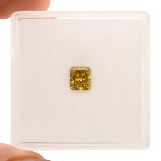 0.53 Carat Fancy Deep Brownish Yellow Radiant Diamond SI2 GIA