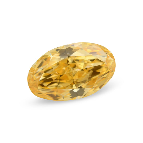 0.53 Carat Fancy Intense Yellow Orange Oval Diamond SI1 GIA