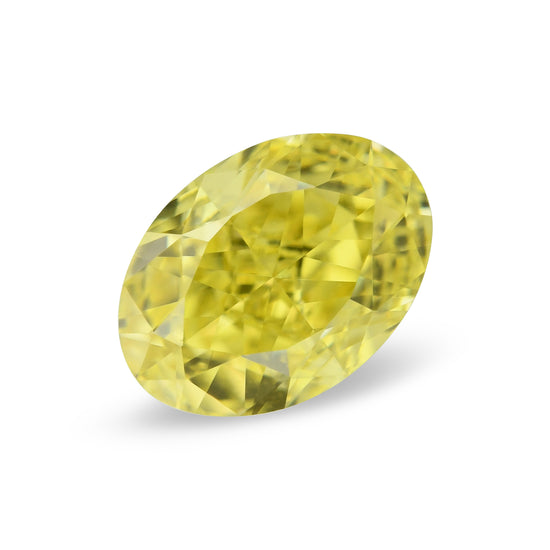 0.53 Carat Fancy Intense Yellow Oval Diamond IF GIA