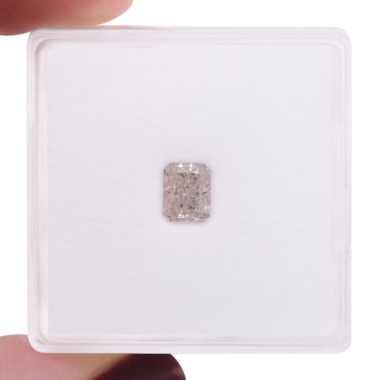 0.53 Carat Light Brown Pink Radiant Diamond VVS2 GIA