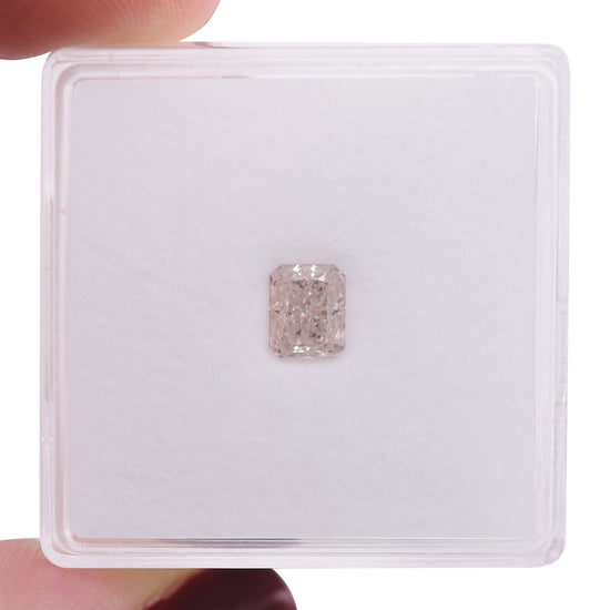 0.53 Carat Light Brown Pink Radiant Diamond VVS2 GIA
