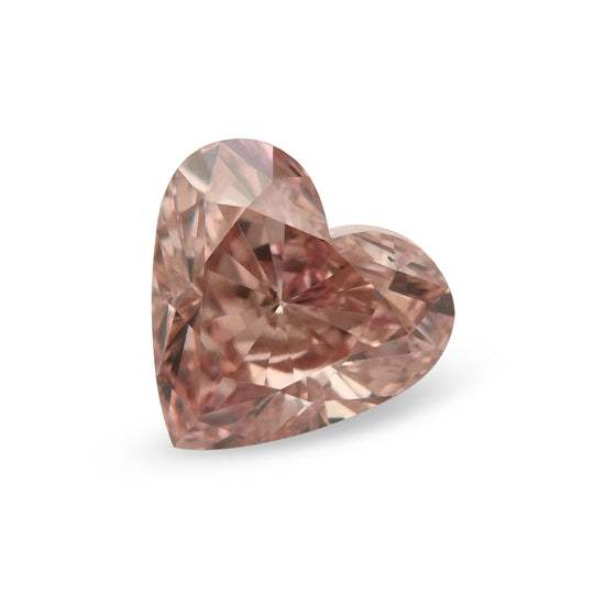0.54 Carat Fancy Orangy Pink Heart Diamond SI1 GIA