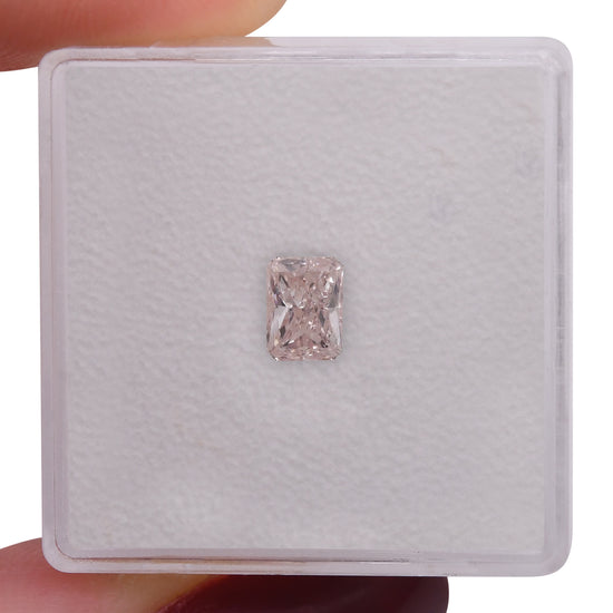 0.54 Carat Light Pink Radiant Diamond VS1 GIA