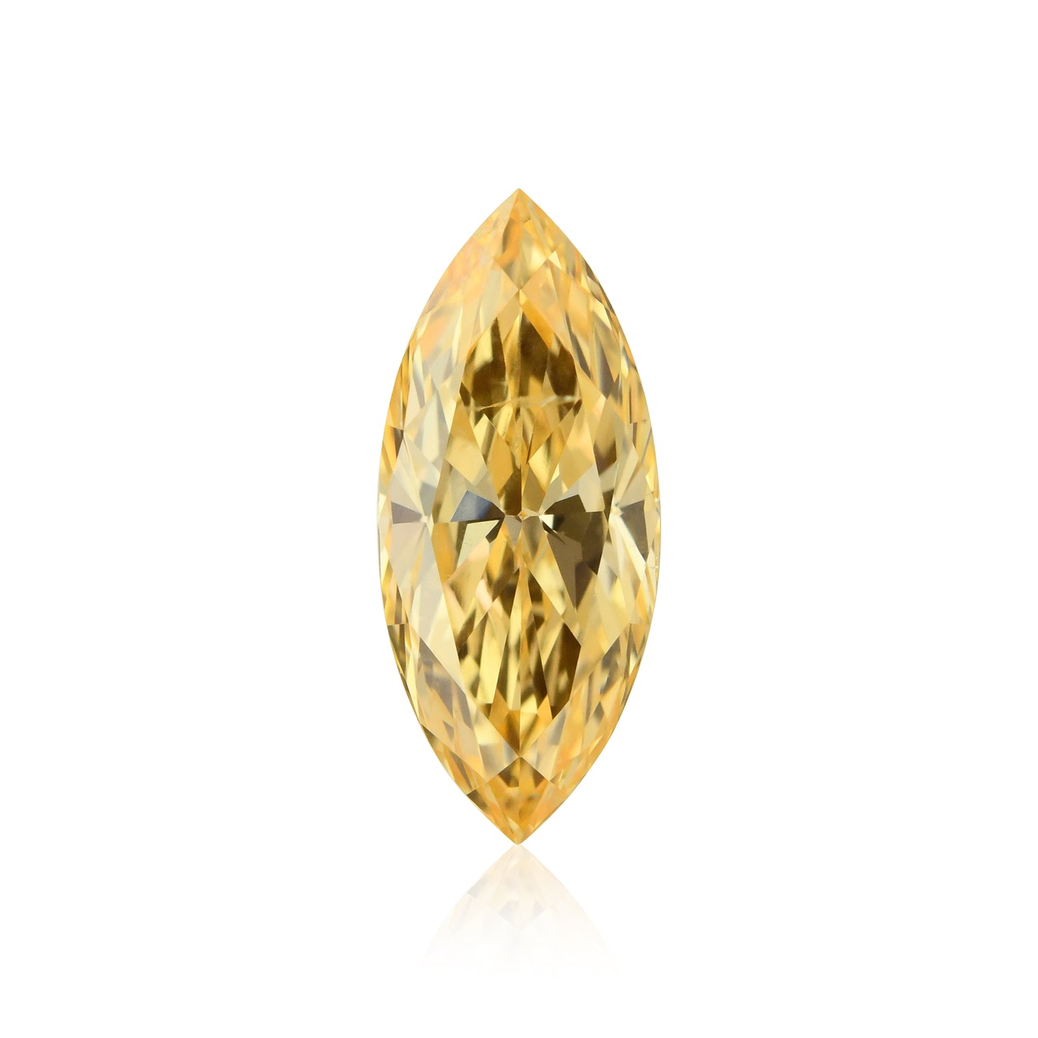 0.54 Carat Fancy Intense Yellowish Orange Marquise Diamond I1 GIA