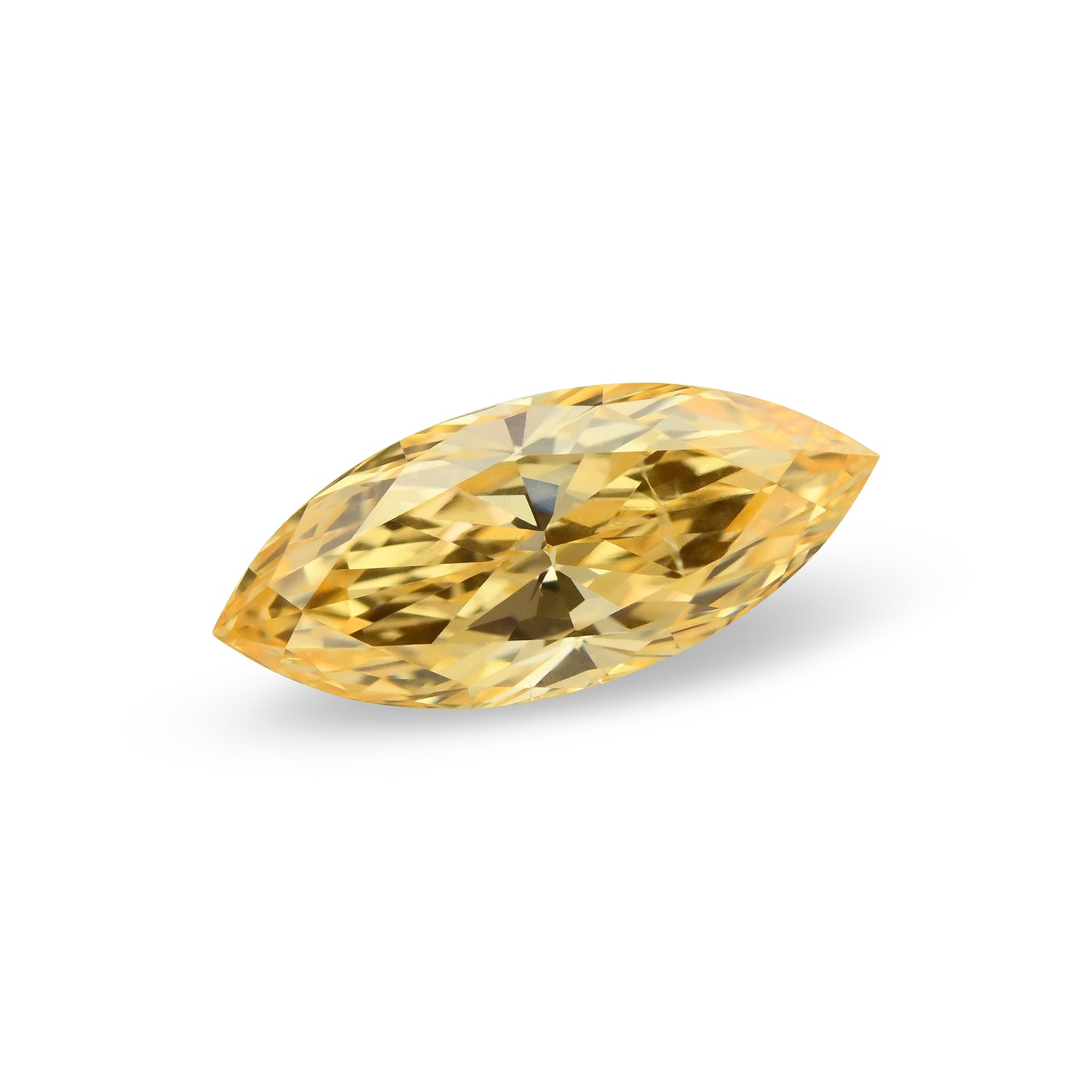 0.54 Carat Fancy Intense Yellowish Orange Marquise Diamond I1 GIA