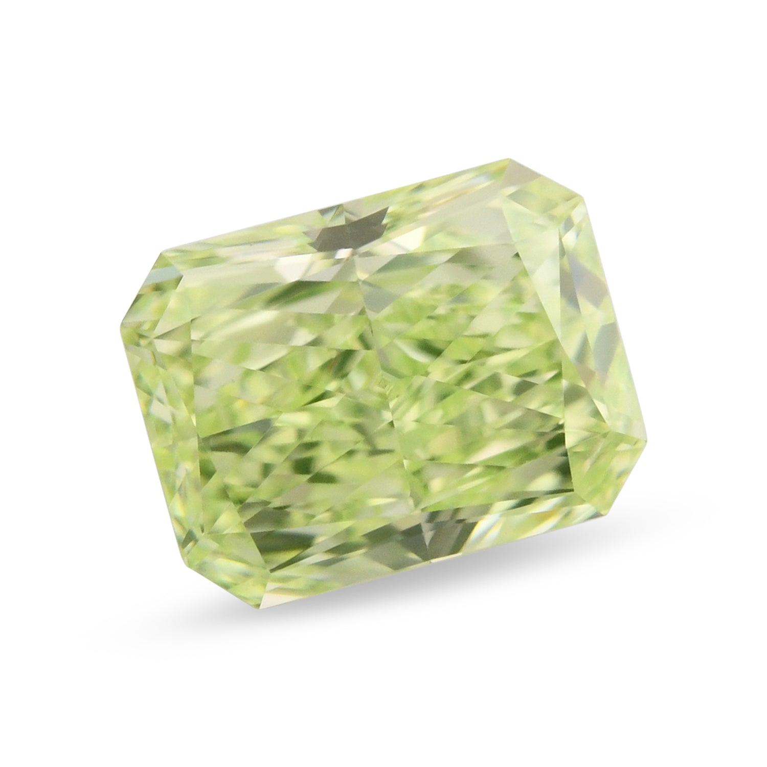 0.54 Carat Fancy Yellow Green Radiant Diamond VS1 GIA