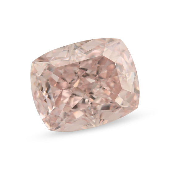 0.55 Carat Fancy Light Orangy Pink Cushion Diamond VVS1 GIA