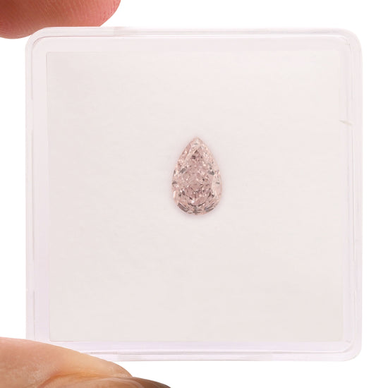 0.55 Carat Fancy Light Pink Pear Diamond IF GIA