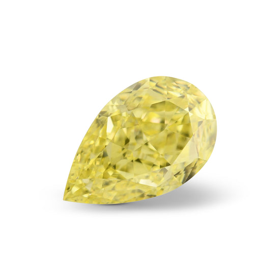 0.55 Carat Fancy Intense Yellow Pear Diamond VS1 GIA