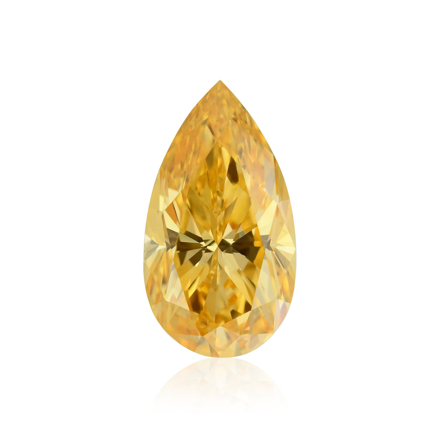 ألماسة كمثرية 0.55 قيراط Fancy Vivid Yellow Orange SI1 GIA