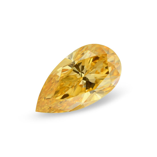 0.55 Carat Fancy Vivid Yellow Orange Pear Diamond SI1 GIA