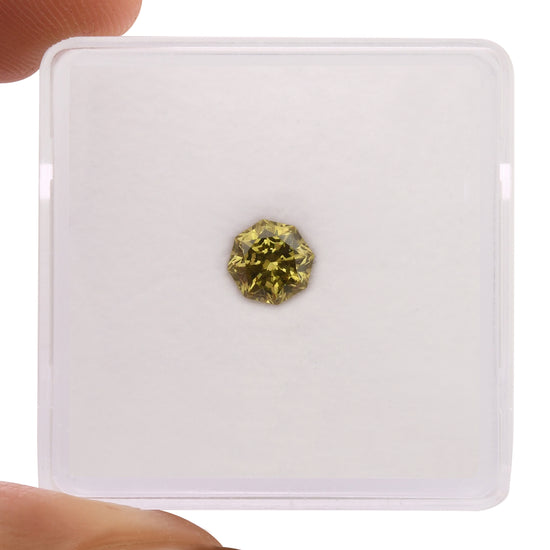 0.56 Carat Fancy Deep Brownish Greenish Yellow Octagon Diamond (SI2) GIA