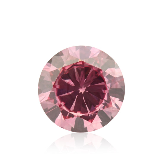 ماسة مستديرة بلون وردي مائل للأرجواني زاهي فاخر، 0.56 قيراط، درجة نقاء SI2، شهادة GIA