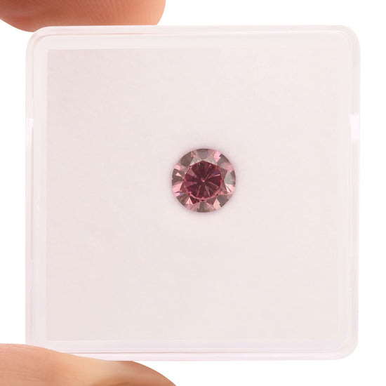 0.56 Carat Fancy Vivid Purplish Pink Round Diamond SI2 GIA