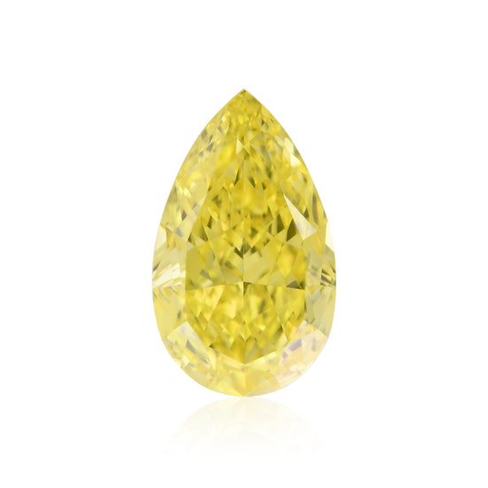 0.56 Carat Fancy Vivid Yellow Pear Diamond VVS2 GIA