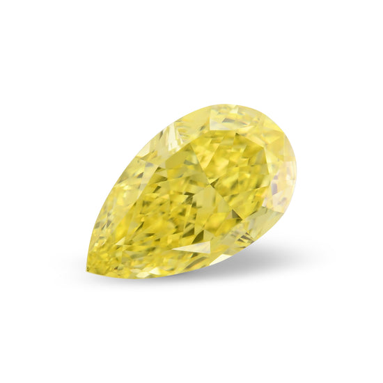 0.56 Carat Fancy Vivid Yellow Pear Diamond VVS2 GIA