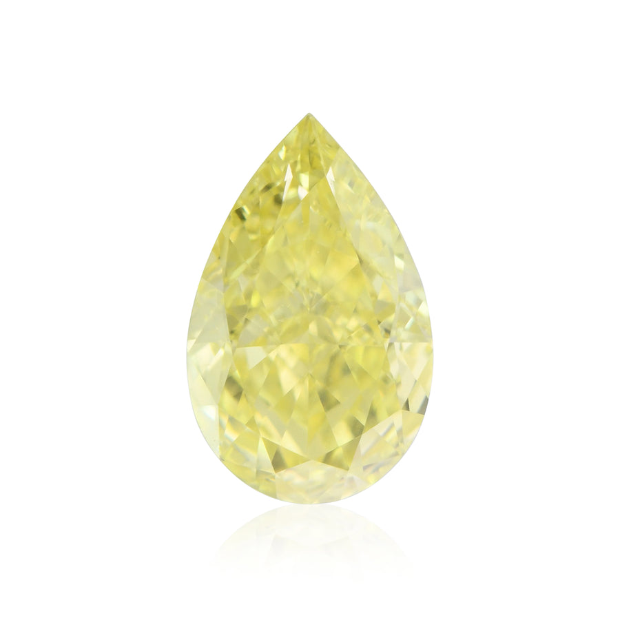 0.60 Carat Fancy Intense Yellow Pear Diamond VVS1 GIA