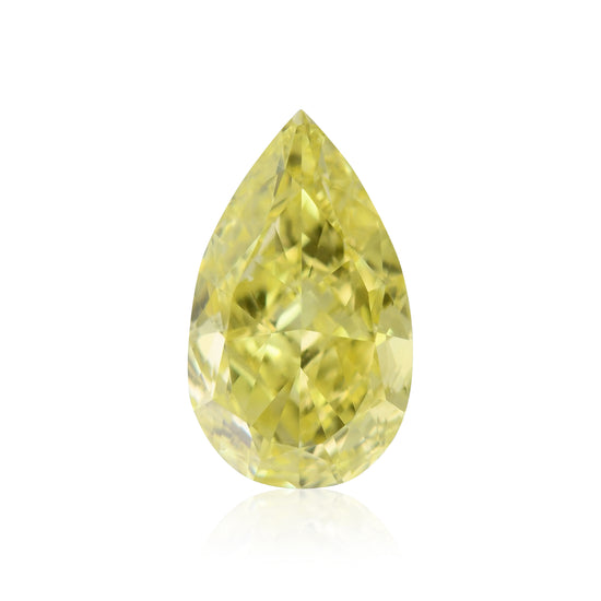 0.60 Carat Fancy Intense Yellow Pear Diamond VS1 GIA