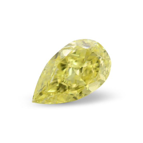0.60 Carat Fancy Intense Yellow Pear Diamond VS1 GIA