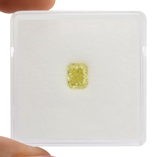 0.60 Carat Fancy Yellow Radiant Diamond FL GIA