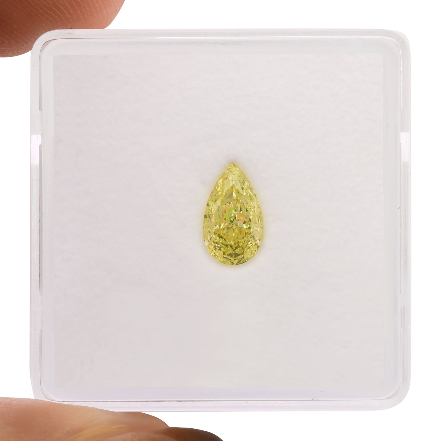 0.60 Carat Fancy Yellow Pear Diamond VS1 GIA