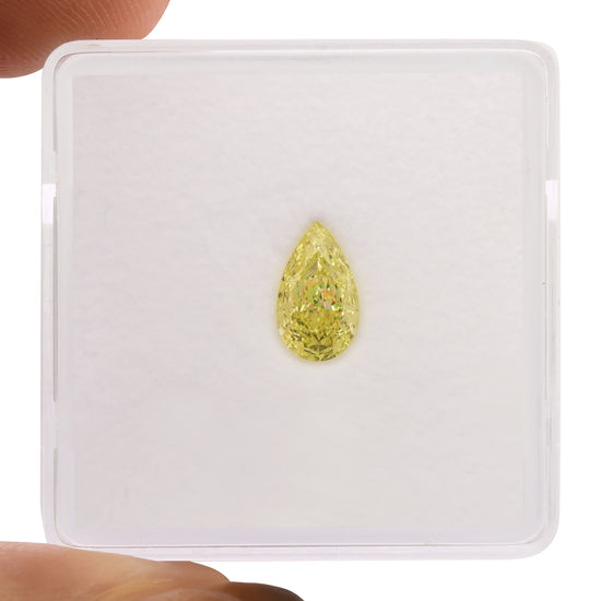 0.60 Carat Fancy Yellow Pear Diamond VS1 GIA