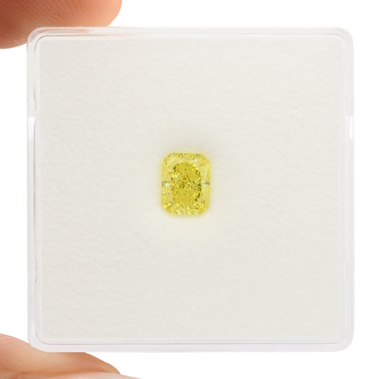 0.61 Carat Fancy Intense Yellow Radiant Diamond VS1 GIA