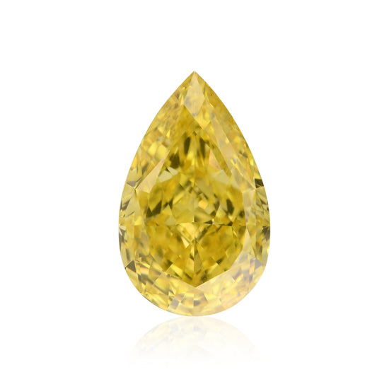 0.62 Carat Fancy Vivid Yellow Pear Diamond VVS2 GIA