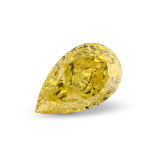 0.62 Carat Fancy Vivid Yellow Pear Diamond VVS2 GIA