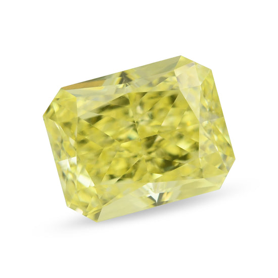 0.63 Carat Fancy Intense Yellow Radiant Diamond VS2 GIA
