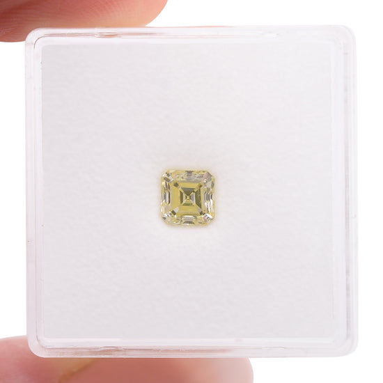 0.63 Carat Fancy Light Yellow Asscher Diamond VVS1 GIA