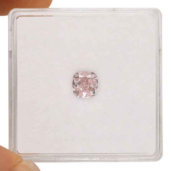 0.66 Carat Fancy Light Pink Cushion Diamond VS2 GIA