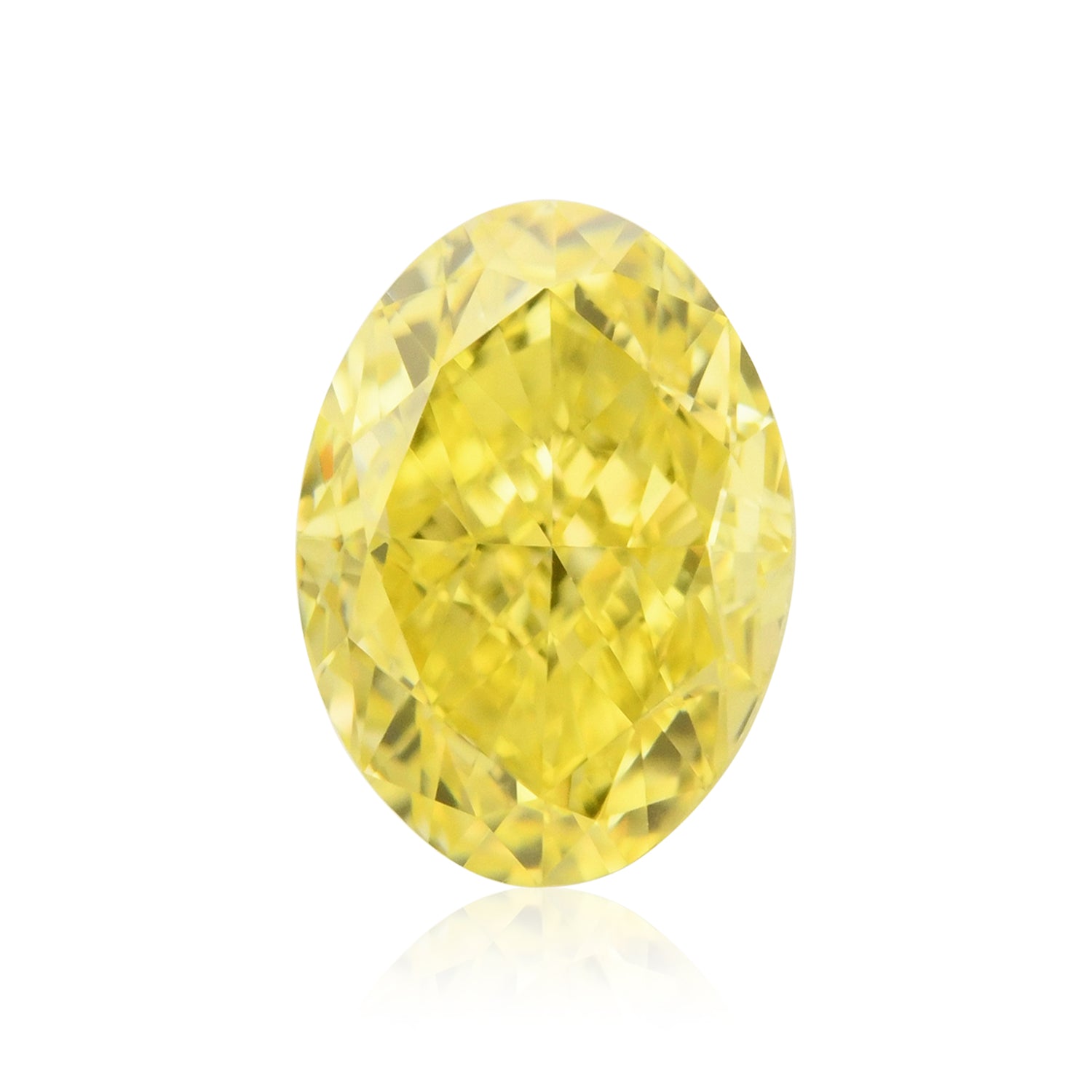 0.66 Carat Fancy Intense Yellow Oval Diamond IF GIA