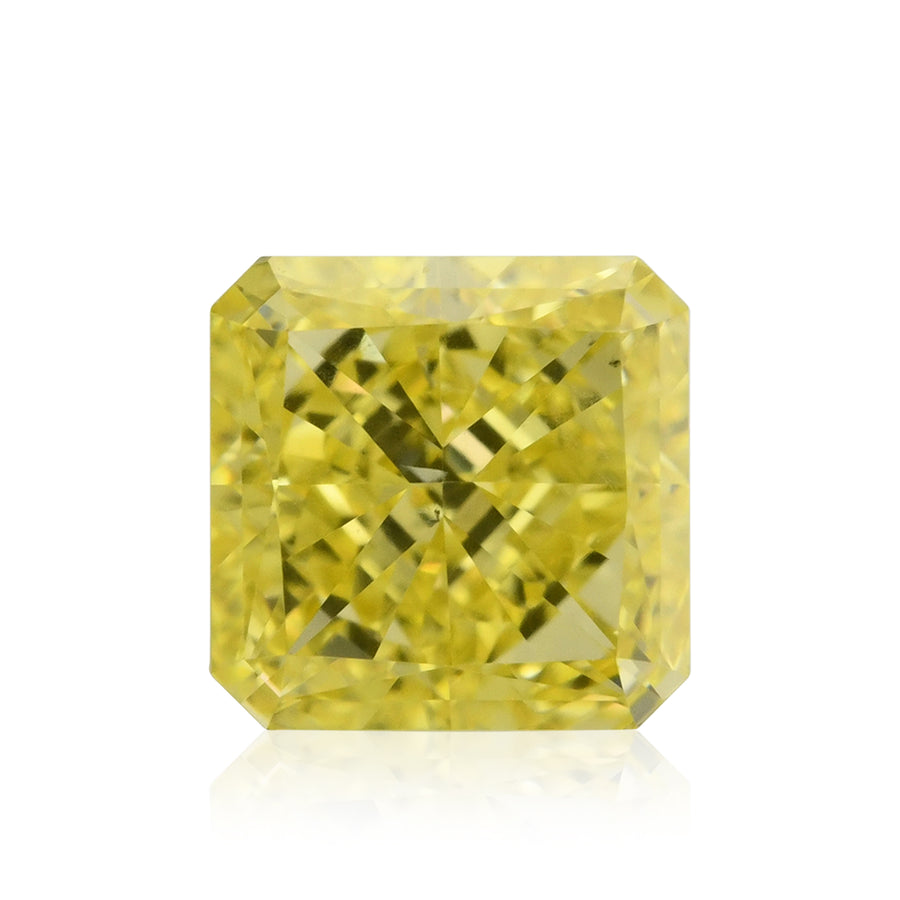 0.67 Carat Fancy Intense Yellow Radiant Diamond VS2 GIA