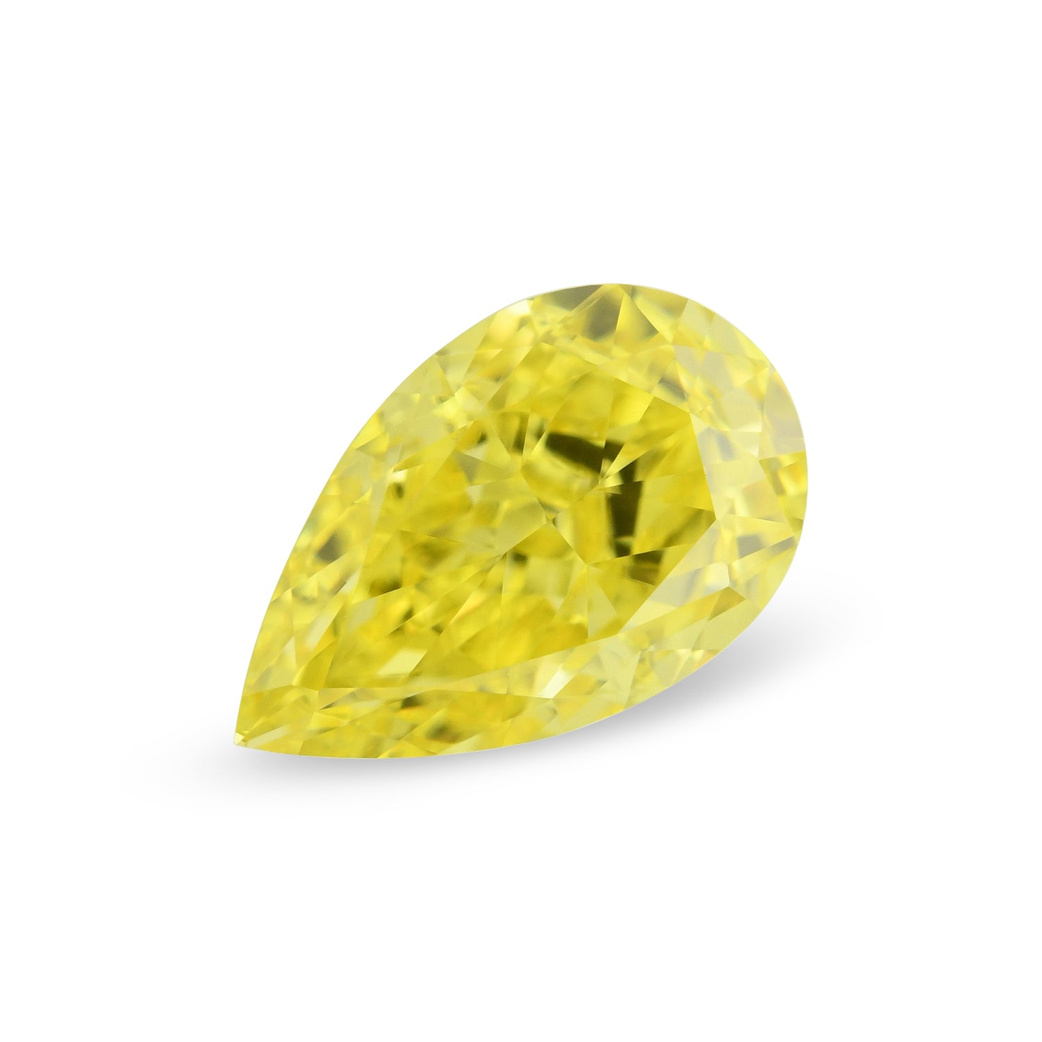 0.69 Carat Fancy Vivid Yellow Pear Diamond VS2 GIA